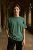 Erkek Bisiklet Yaka Oversize %100 Pamuk T-Shirt - 7