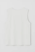 Erkek Bisiklet Yaka Baskılı Açık Mavi Kolsuz T-shirt - 6