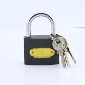 Asma Kilit 38 mm 3 Anahtarlı Halka İşyeri Kapı Sandık Kutu Kilidi Gri Renk Tosba Kilit - 1