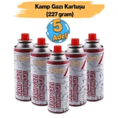Kamp Gazı (5 Adet) Bütan Propan Tüpü Portatif Ocak Kartuşu Tek kullanımlık Pürmüz Yedeği 227 gr thumbnail 1