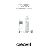 Creavit Mare Duvara Sıfır Kanalsız Klozet + Rezervuar + Duroplast Kapak + Çift Basmalı İç Takım SET - 3