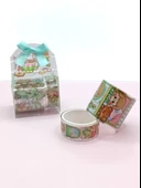 Fiyonk Çantalı Şirin Kız Ayı Tavşan Şeffaf Desenli Bant - Yeşil thumbnail 2