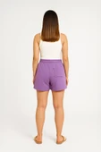 Kadın Bağcıklı Rahat Kesim Yumuşak Kumaş Beli Lastikli Şort thumbnail 1