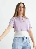 Kelebekli Taşlı Kız Çocuk Crop Set - 5