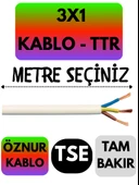 Öznur 3X1 TTR Kablo (Beyaz) Metre Seçenekli - 1