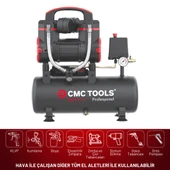 8 Litre Sessiz Yağsız Hava Kompresörü 1.2 Hp - 3
