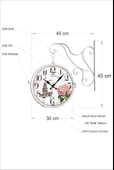 Büyük Beyaz 45 cm Çift İki Taraflı Yönlü İstasyon Yatay Kapaklı Camlı Çelik Metal Sessiz Duvar Saati thumbnail 4