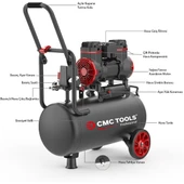 24 Litre Sessiz Yağsız Hava Kompresörü 2 Hp - 4