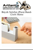 12x66 Metre Selefon Bant 1 Adet Büro Bandı Büyük Bant Makinelerine Uyumlu Şeffaf Para Bandı Artlantis Kırtasiye Bandı - 3