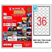 Tanex Laser Etiket 100 YP 40x25 MM Laser-Copy-Inkjet TW-2148 - 1