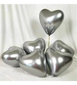 Balonevi Balon 12" Krom Kalp Sılver 50 Li - 1