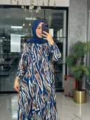 Açelya Elbise-İndigo mavi indigo - 3