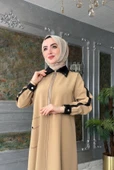 Medine Elbise-Krem Krem - 5
