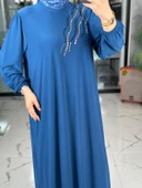 Serpil Elbise-İndigo mavi indigo thumbnail 4