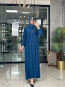 Serpil Elbise-İndigo mavi indigo thumbnail 1