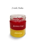 Premium Seri 2 Renk 2 Koku Sarı Kırmızı Beş Yıldız Kavanoz Mum 210 cc - RYL - 2