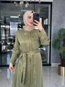 Şeyda Cupra Elbise-Çağla Yeşili Çağla Yeşili - 5