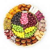 ''Lale Devri'' Hediyelik Çikolata Draje Lokum Kuru Kayısı Meyve Tepsisi Sepeti Kutusu 1,7 Kg - 1