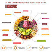''Lale Devri'' Hediyelik Çikolata Draje Lokum Kuru Kayısı Meyve Tepsisi Sepeti Kutusu 1,7 Kg - 2