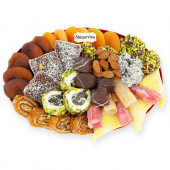 ''Dost Güldüren'' Hediyelik Lokum Çikolata Şekerleme Kuru Meyve Kayısı Lokum Tabağı 0,95 kg - 1