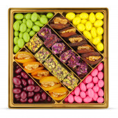 "Elit" Hediyelik Çikolata Lokum Kuru Meyve Şekerleme Kutusu Lüx 0,75 kg No 30 - 1