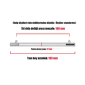 Hitit Çekmece Dolap Dolabı Kulpu Kulbu (160 MM-16.0 CM) Mat Siyah Kulpları (4 ADET) Mobilya Mutfak - 3