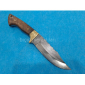 El İşçiliği N690 Çelik Av Bıçağı Kök Ceviz Sap 27cm Toplam Uzunluk - 1