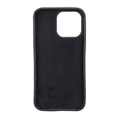 Apple iPhone 13 Pro Uyumlu Deri Arka Kapak ROCK RST1 Siyah - 1