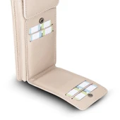 Avjin 6.9 inch Uyumlu Deri Kılıf Cüzdan Askılı ERC3 Bej - 2