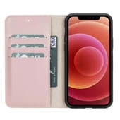 Apple iPhone 11 Pro Uyumlu Deri Cüzdanlı Kılıf Pembe - 2