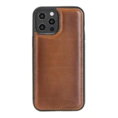 Apple iPhone 12 Pro Max Uyumlu Deri Arka Kapak RST2EF Taba - 2