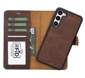 Samsung Galaxy S23 Plus Uyumlu Deri Cüzdanlı Kılıf G2 Kahve - 1