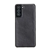 Samsung Galaxy S21 Plus Uyumlu Deri Arka Kapak UJ RST1 Siyah - 2