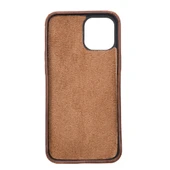 Apple iPhone 12 Pro Max Uyumlu Deri Arka Kapak ROCK G2 Kahve - 1