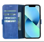 Apple iPhone 13 Uyumlu Deri Cüzdanlı Kılıf Okyanus Mavi - 1