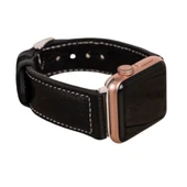 Apple Watch Uyumlu Deri Kordon 42-44-45mm NM4-AS1 Siyah - 1