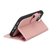 Apple iPhone 15 Plus Uyumlu Deri Cüzdanlı Kılıf MWWN NU2 Pembe - 3