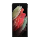 Samsung Galaxy S21 Plus Uyumlu Deri Arka Kapak UJ RST1 Siyah - 3