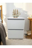 ADIM EBATLAMA 2 Çekmeceli Komodin- Beyaz - 1