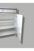 ADIM EBATLAMA Çok Amaçlı Dolap, Çekmeceli,2 Kapaklı, Mutfak Dolabı, Kahve Köşesi Beyaz, altın 100 CM - 5