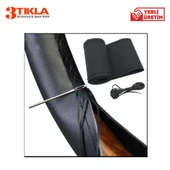 Lüks Set Dacia Logan 2007 Delmesiz Çelik Ayaklı Gri-Siyah Kolçak Kol Dayama, Direksiyon Kılıfı - 4