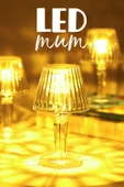 3 ADET Led Mum Kristal Tip Pil Dahil LEDli Dumansız Alev Yapay Dekoratif Mum Dekor Işığı Şeffaf P288 - 1