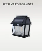 28W Dekoratif Çift Ampullü Solar Aplik 3200K Sarı Işık - 2