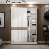 Milano Sürgülü Gardırop - Vizon/Zebra 160x223x60 cm - 2