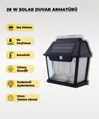 28W Dekoratif Çift Ampullü Solar Aplik 3200K Sarı Işık - 1