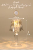 Led Mum Kristal Tip Pil Dahil LEDli Dumansız Alev Yapay Dekoratif Mum Dekor Işığı Şeffaf PR288 - 5