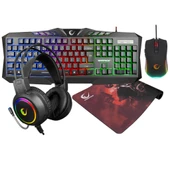 Rampage KM-404 ARGENTI Rainbow Aydınlatmalı USB Gaming Combo Q Klavye + Kulaklık + Mouse + Mousepad - 1
