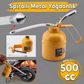 500 ml Araba Makine Atölye Yağdanlığı Spiralli Metal Gövdeli Yağdanlık Uçlu Yağ Pompası - 1