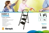 Saraylı hardy siyah pratik seyyar merdiven 3 basamak - geniş basamaklı - 2