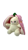 ribac Sevimli Çilek Tavşan Peluş Çantalı Hediyelik 50 cm Oyuncak - 3